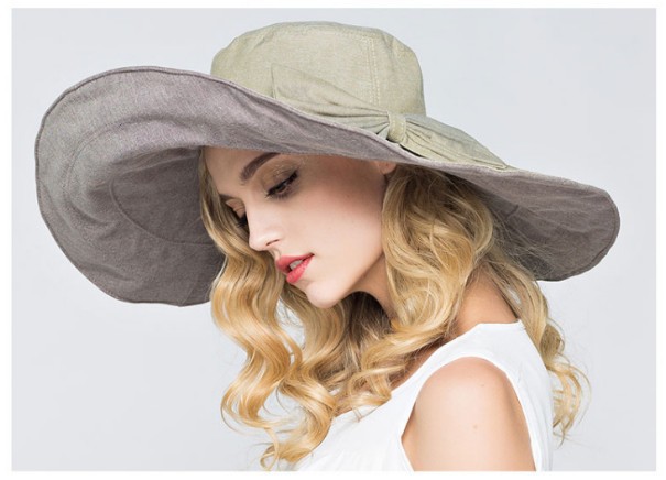 Women's Foldable Sun Hat With Large Brim For Beach Protection_voghion.com