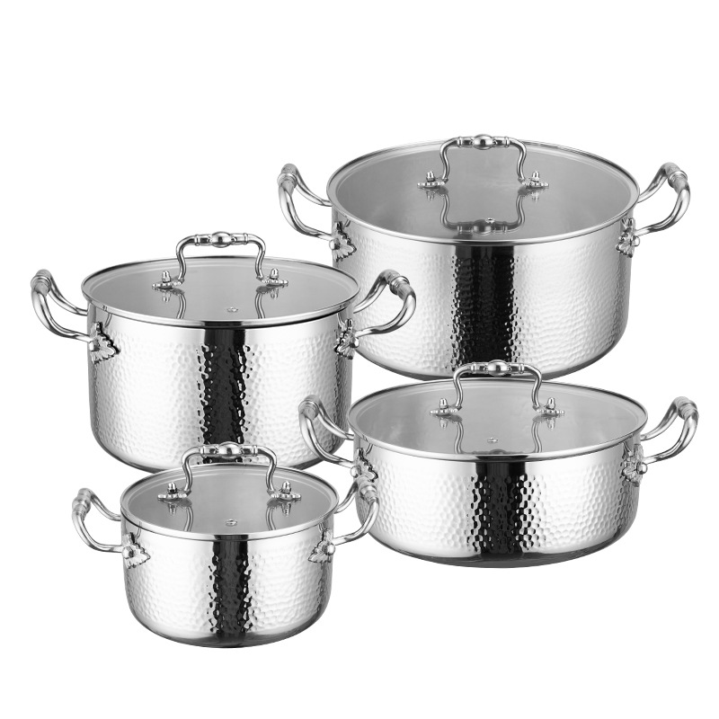 Olla de Acero Inoxidable 304 de Alta Gama con Doble Asa para Hot Pot, Olla para Guisos Caseros, Olla Multiusos para Pollo con Coco, Engrosada.