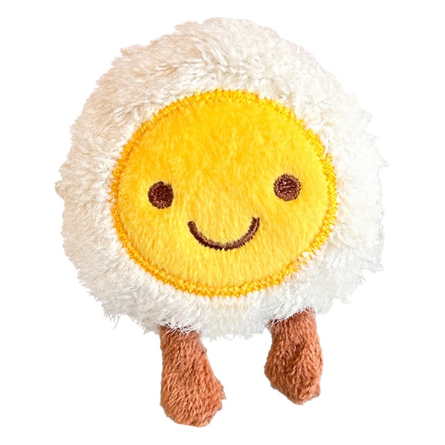 Peluche de dibujos animados huevo escalfado muñeca colgante lindo huevo broche llavero colgante estudiante bolsa colgante joyería