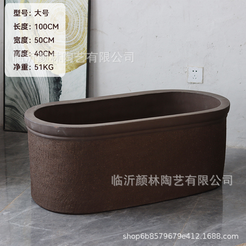 Cerámica gruesa arena púrpura elíptica rectangular pesebre patio árboles plantación de vegetales j gran maceta villa paisajismo maceta simple nórdica