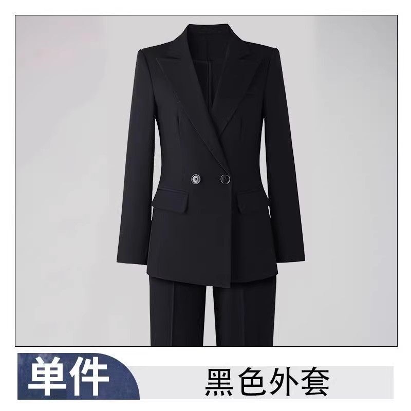 西装套装女职业正装大学生公考面试工作服气质高级感黑色西服外套|undefined