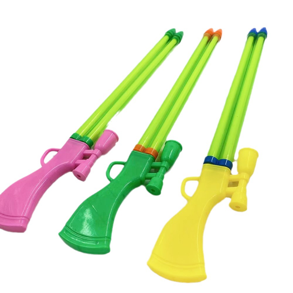 Pistola de agua para niños de verano bombeo de agua de doble orificio alargado grande Playa tazón de agua al aire libre lucha contra el agua puesto de pistola de agua extraíble