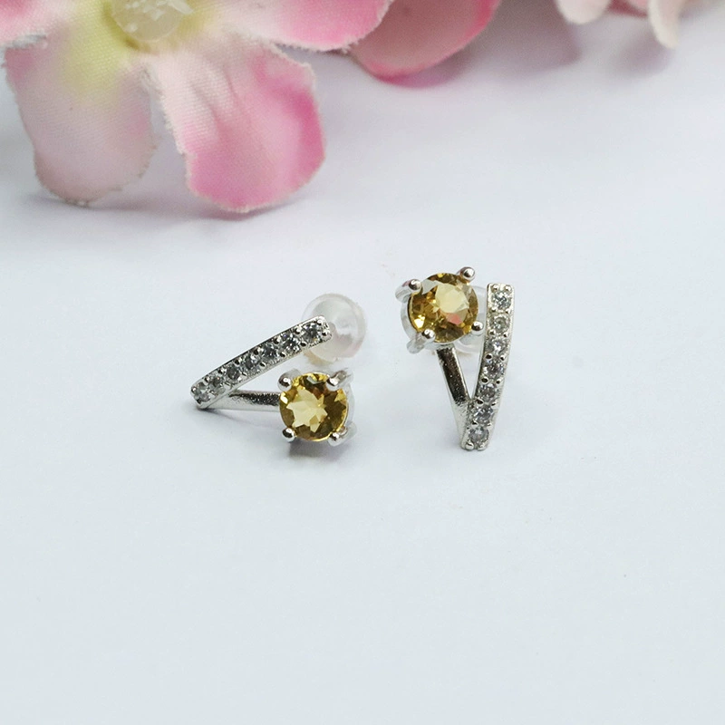 眷钰 Organic crystal earings, earrings, silver needle, accessory, silver 925 sample, wholesale