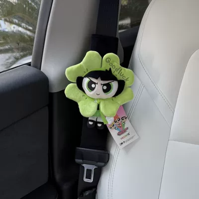Sürətlər qutusu və əl tormozu başlıqları, Seat Belt Shoulder Cover Anti-Strangle - genuine-powerpuff-girls-shoulder-cover-black-velvet-black-hair-fluffy-clover