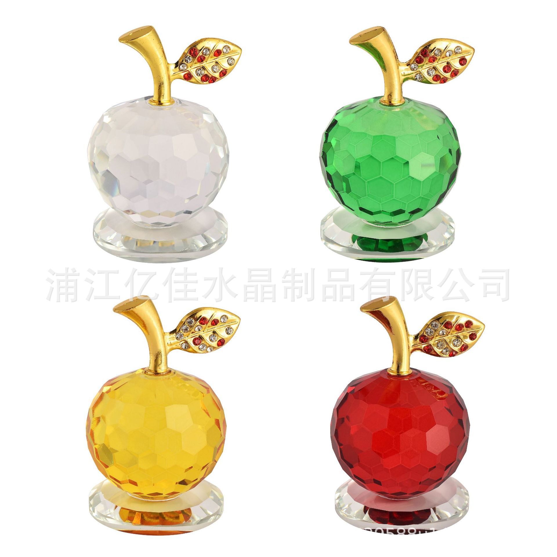 Transfronterizo Amazon cristal manzana decoración de Nochebuena Navidad artesanía de cristal colorido recuerdos de regalo decoración