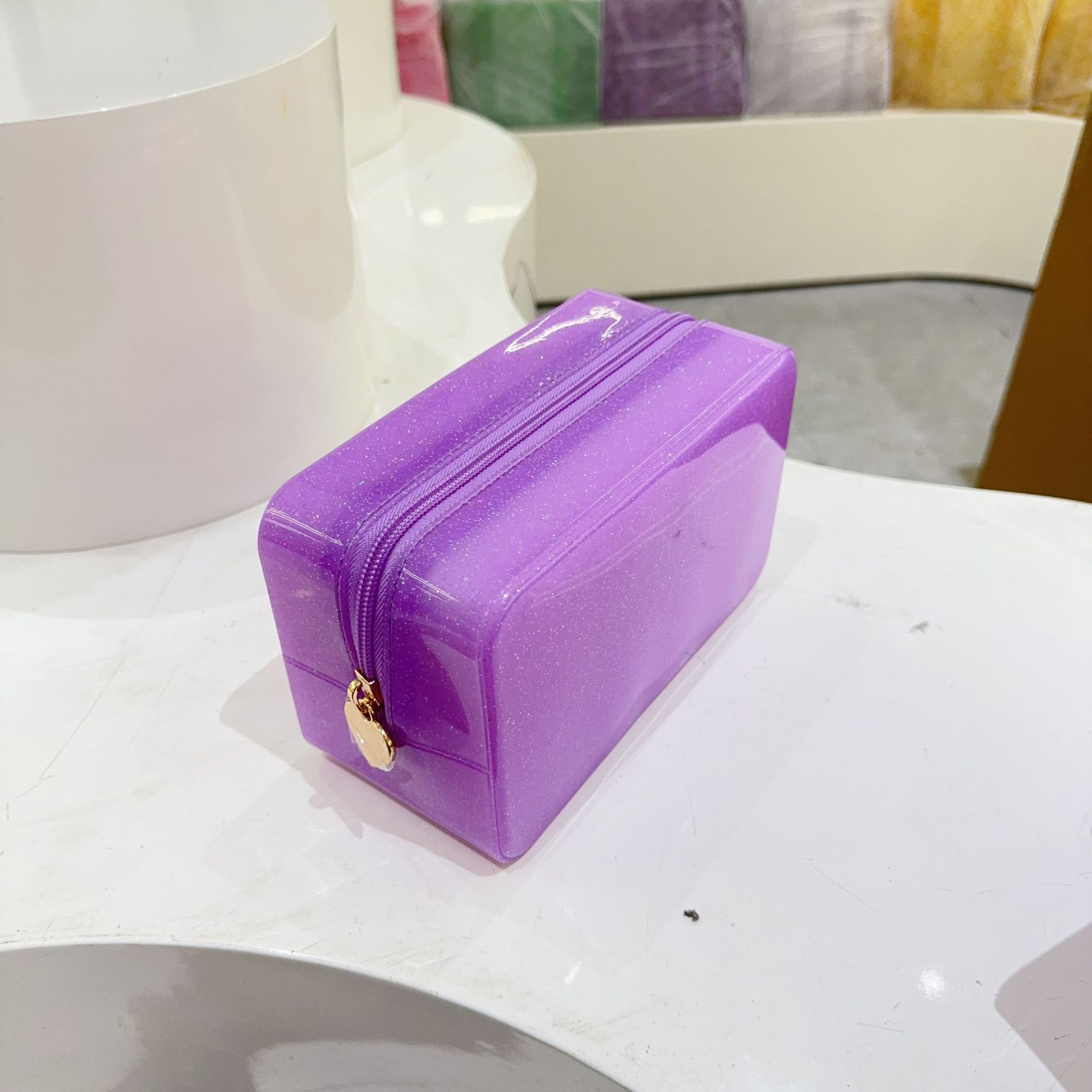 PVC Solid Color Sewing Thread Square Clutches display picture 28