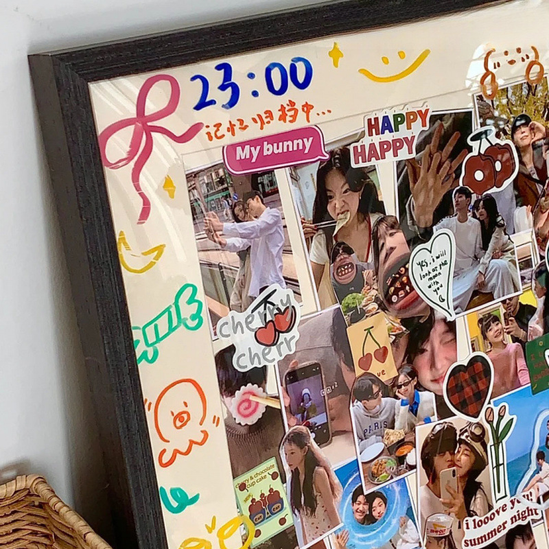Chinese Valentine's Day Graffiti Photo Frame Handmade Photo Wall Couple Best Friend Photo Printing Sister Birthday Gift Chinese Valentine's Day Graffiti Photo Frame Handmade Photo Wall Couple Best Friend Photo Printing Sister Birthday Gift