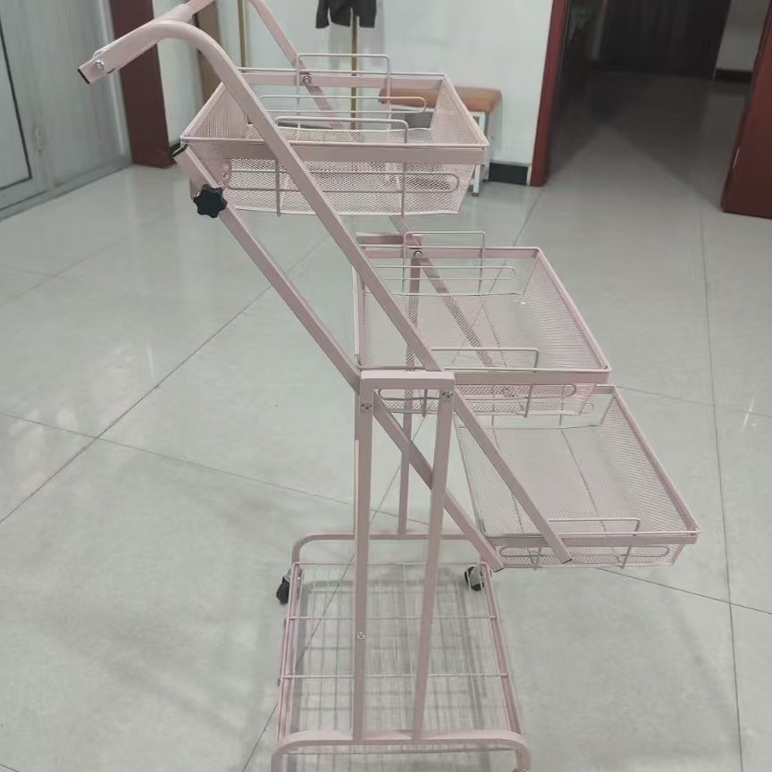 ★4-layer extension storage rack pink, flat height 80☆
