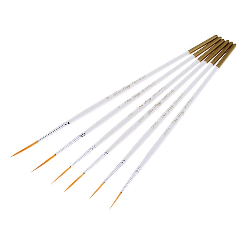 Nueva pluma de gancho de lana de nylon pintura pluma de acuarela 6 sets pintados a mano pincel de escritura fina línea de dibujo de uñas pluma de gancho