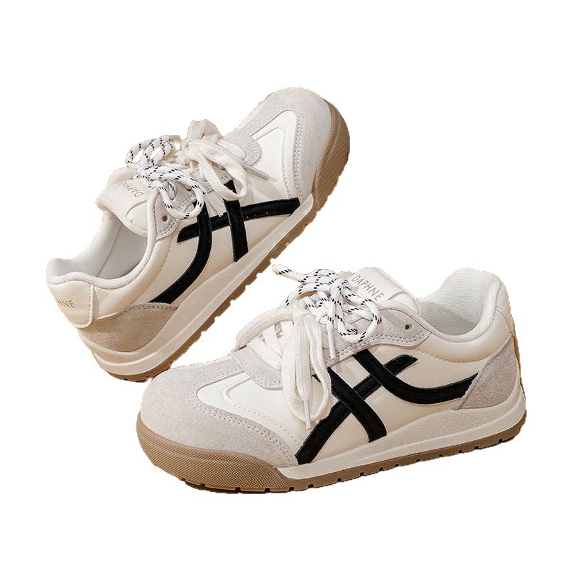 Zapatos de entrenamiento de base gruesa para mujeres 2026 nuevos zapatos deportivos casuales de primavera retro zapatos blancos versátiles zapatos Gump mujeres