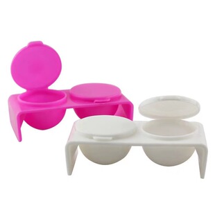 Wholesale nail tools supplies white double hole pen washing Cup carved crystal cup plastic double cover crystal liquid Cup pigment
