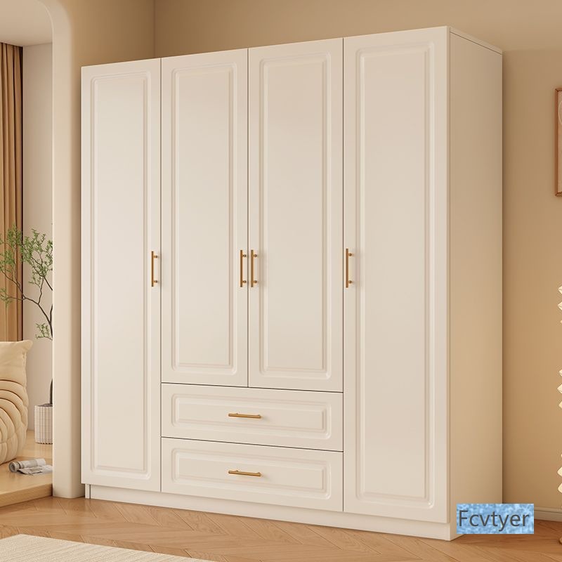Yuan Yu Qin Bedroom Home Living Room Cabinet Rental Wardrobe Solid Wood Wardrobe Large Wind Cream Hanging Children's Wardrobe Simple