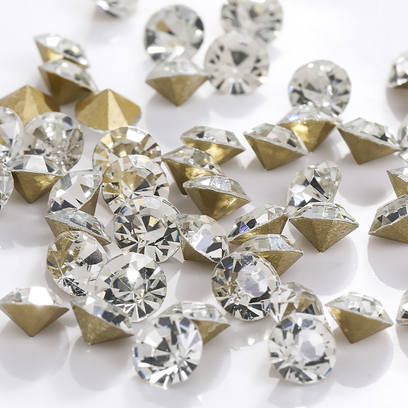 国贸A钻尖底白色水钻仿捷克超闪美甲钻服装水晶钻配件DIY手机壳钻