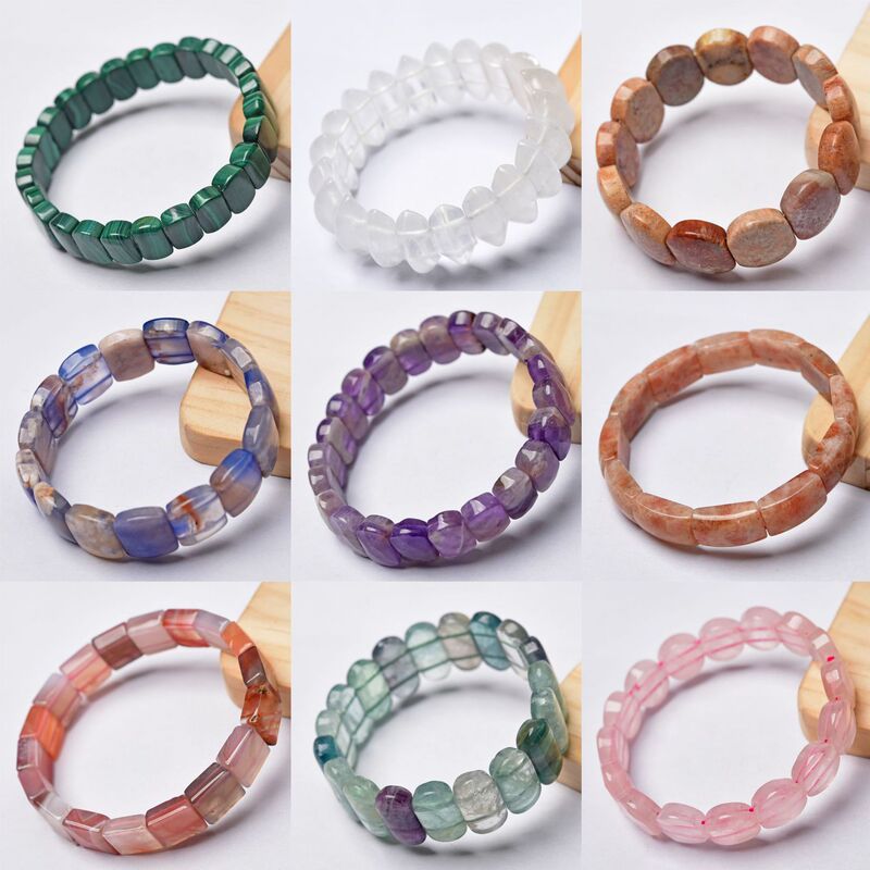Fuhong Jewelry Natural Stone Handset Crystal Agate Malachite Solar Stone Energy Stone Handset Bracelet for Men and Women