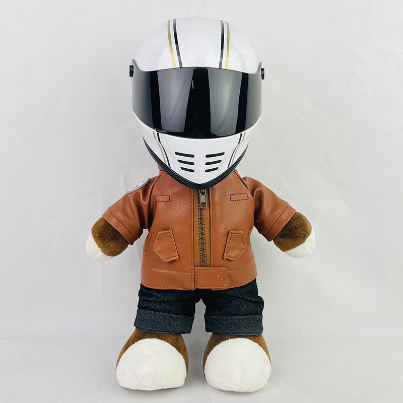 Coche eléctrico colgante oso muñeca casco cuero juguete coche tronco montar decoración 4S reparación tienda locomotora muñeca