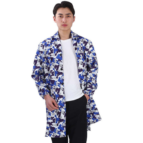 Workwear Coverall Adult Long-Sleeve Camouflage Work Uniform Men's Camouflage Gown Long-Style Blue Gown Labor Protection Clothing Moving Suit