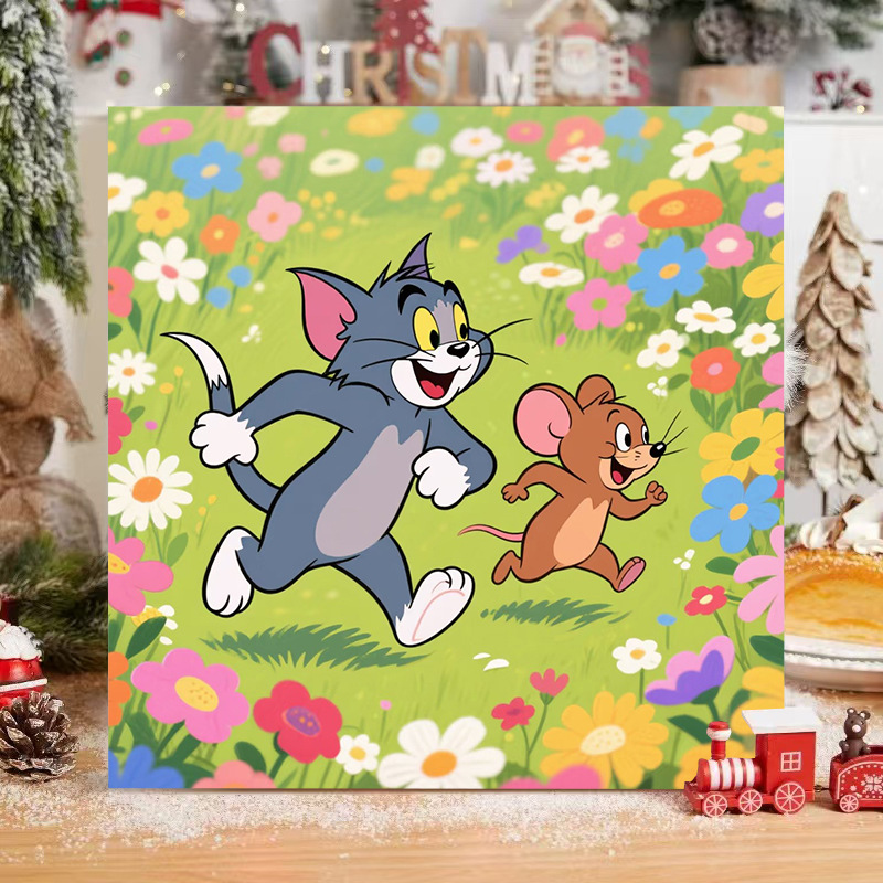 Tom and Jerry DIY Digital Painting Hand-Painted Coloring Children's Cartoon Animation Decorative Painting Ornaments Environmentally Friendly Paint