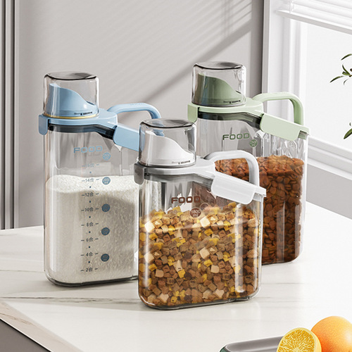 Cat food bucket household pet food storage bucket with scale, moisture-proof storage jar box, dog food bucket storage, large size, airtight