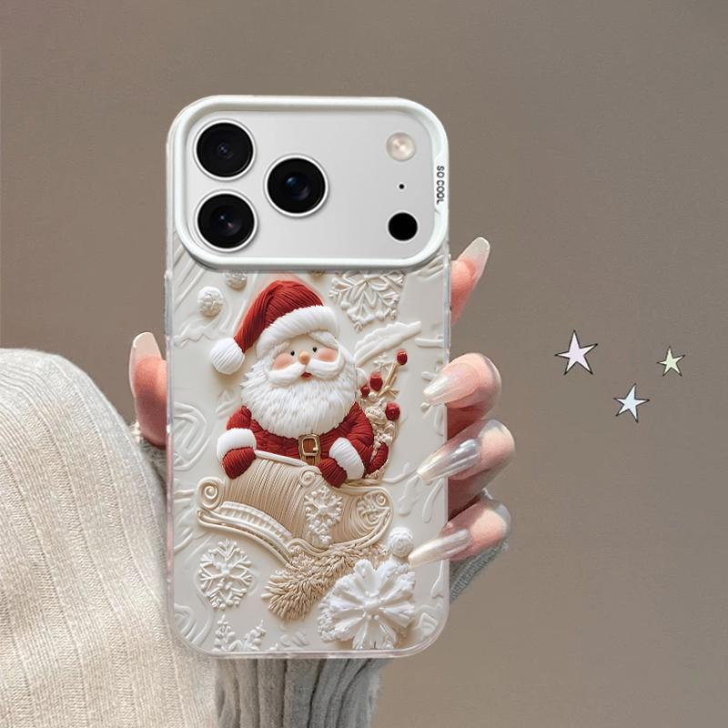 Santa Claus Style Case with Stand Suitable for iPhone 17 Pro, Huawei, Xiaomi, Vivo