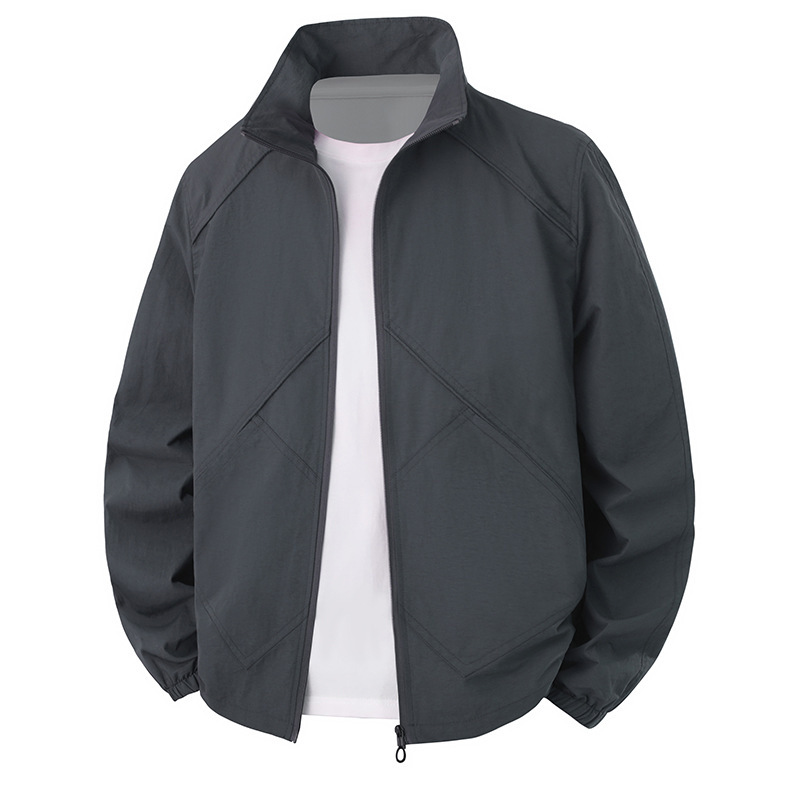 Spring Casual Korean Fashion Jacket Travel Outdoor Jacket Men's Sportswear Breathable Jacket Stand Collar Simple and Versatile