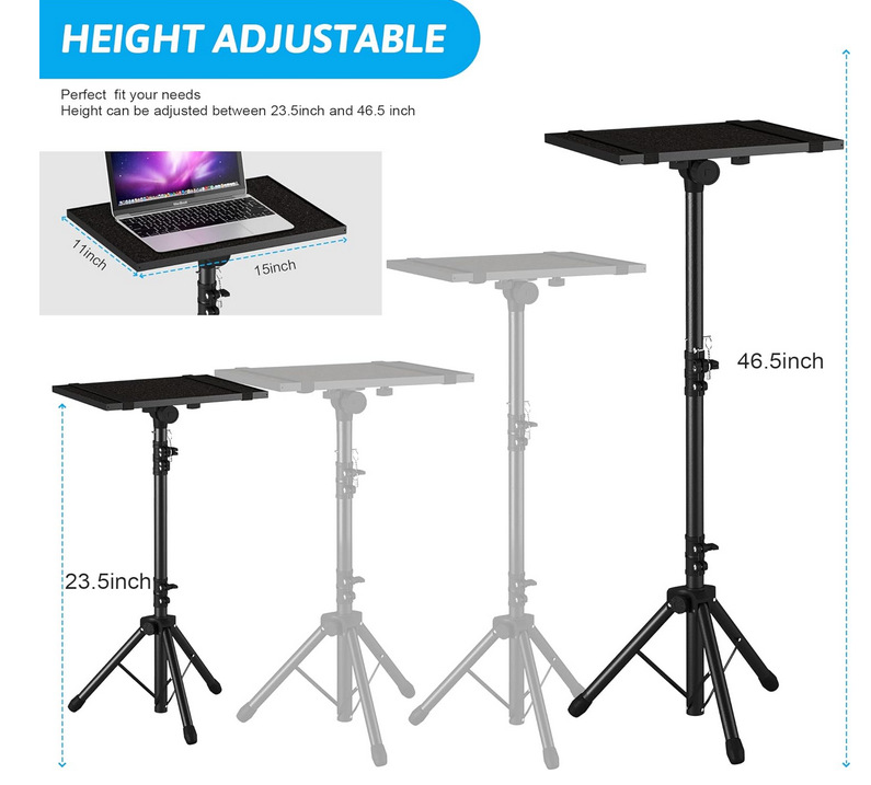 Soporte de transmisión en vivo de piso para proyector, soporte de bandeja telescópico de tres patas, soporte para portátil, soporte para teléfono móvil, fábrica