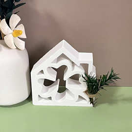 房子里四叶草硅胶石膏模具蜡烛滴胶香薰手工DIY家庭装饰