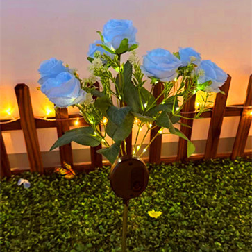 led太阳能灯地插灯彼岸花百合花玫瑰花仿真花蒲公英草坪铜线灯串|undefined