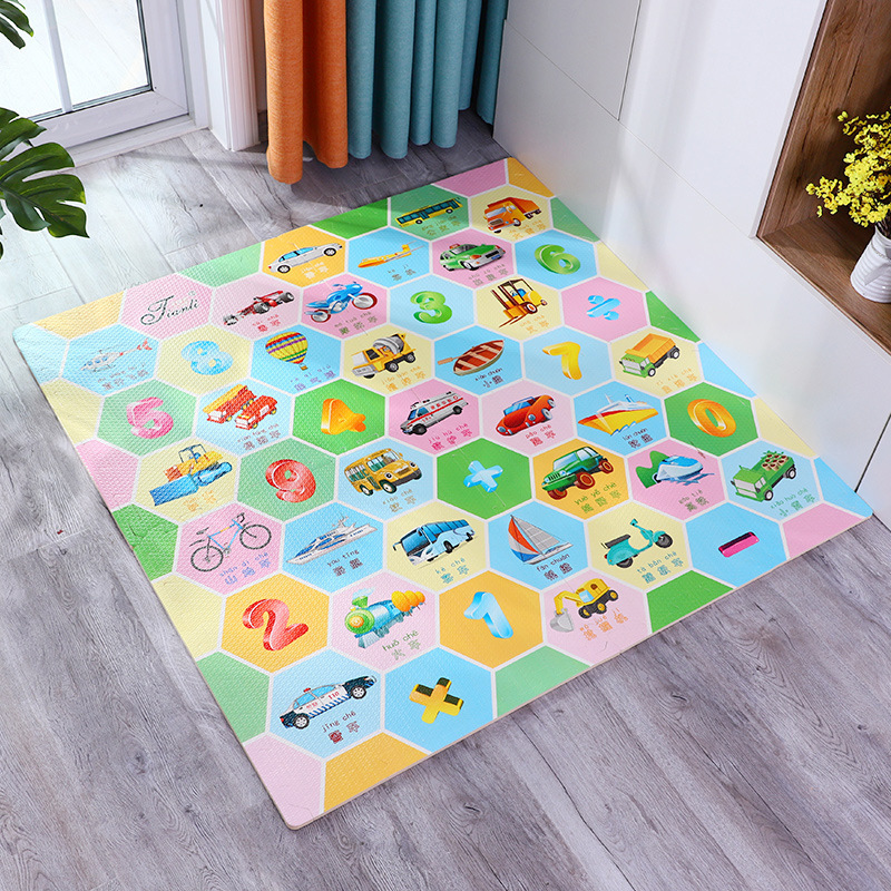 Bebé gateando estera niños espuma piso Mat costura hogar gateo estera engrosada dormitorio piso dibujos animados rompecabezas mat