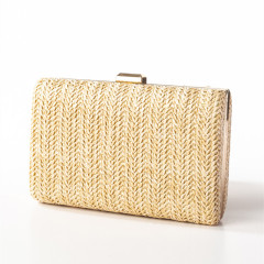 Creative Grass Weaving Square Handbag, Evening Clutch, Ladies' Elegant Dinner Bag, Solid Color Chain Bag, Wholesale
