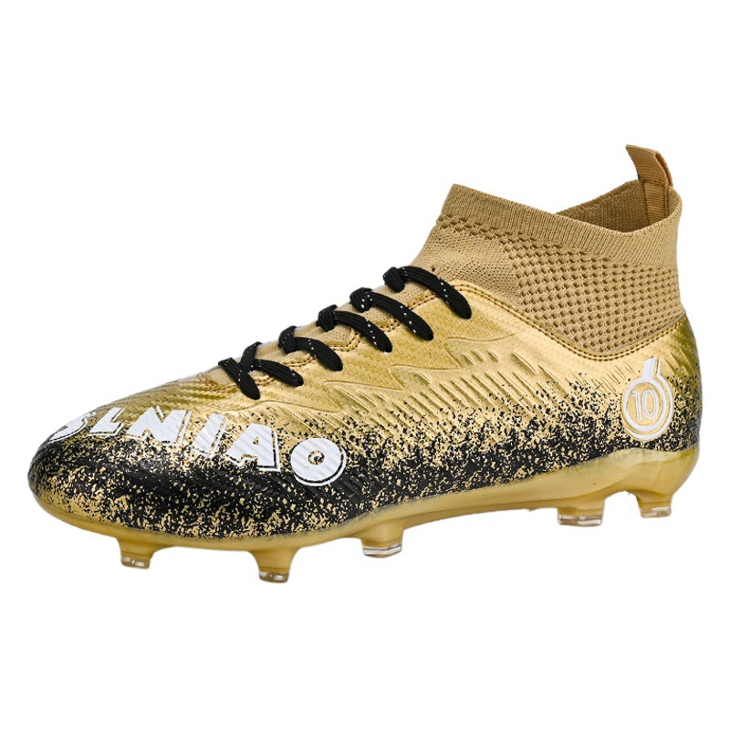 High-Top Soccer Shoes for Men, Spiked Turf Training Shoes, Adult Competition Non-Slip Children's Soccer Shoes, Cross-Border