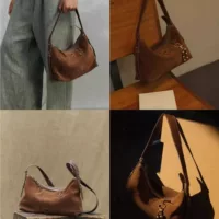 Songmont True hobo сумка мелкая замшевая подмышка пригородного плеча кожаного нишевого пельмени сумка женская осень-зима