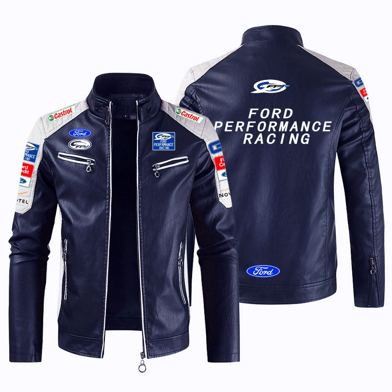 [F1赛车服男机车皮衣夹克长袖外套适用福特FORD车队欧美风个性风]