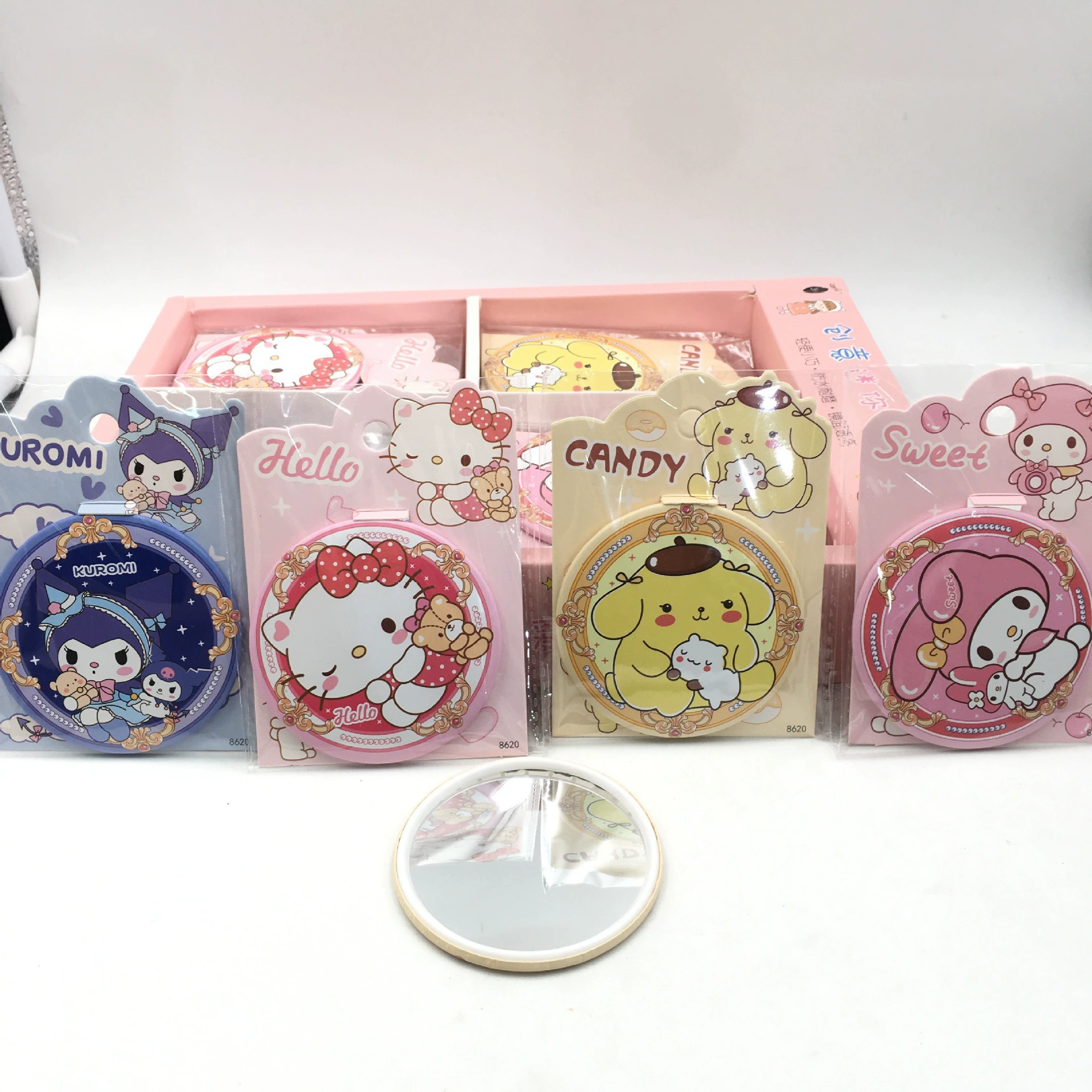 Sanrio, cute high quality handheld portable round mirror