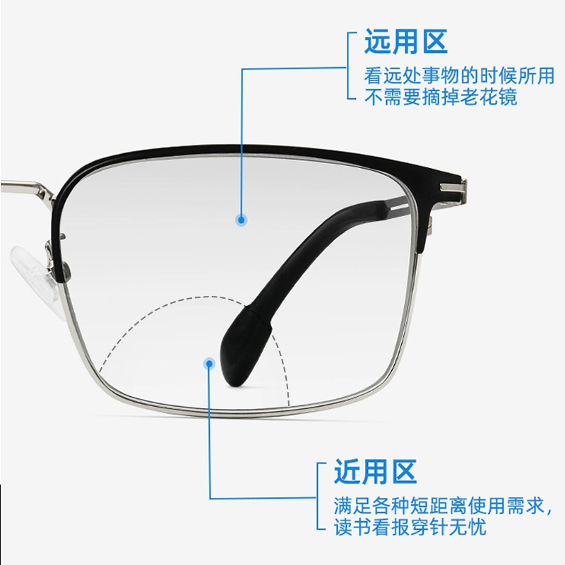 高清遠近両用漸進老眼鏡男性モデル高級ブルーレイ防止中高年メガネ女性抗疲労超軽量モデル|undefined