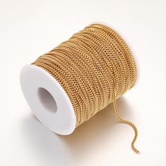 Stainless steel 304 chain link side chain color preservation electroplating semi-finished jewelry DIY jewelry chain