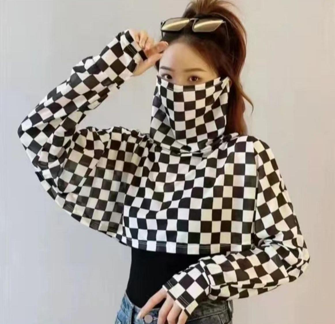 パンパン雅風日焼け止め服女子ショート夏自転車紫外線防止首保護マスク日焼け止めストール一体潮