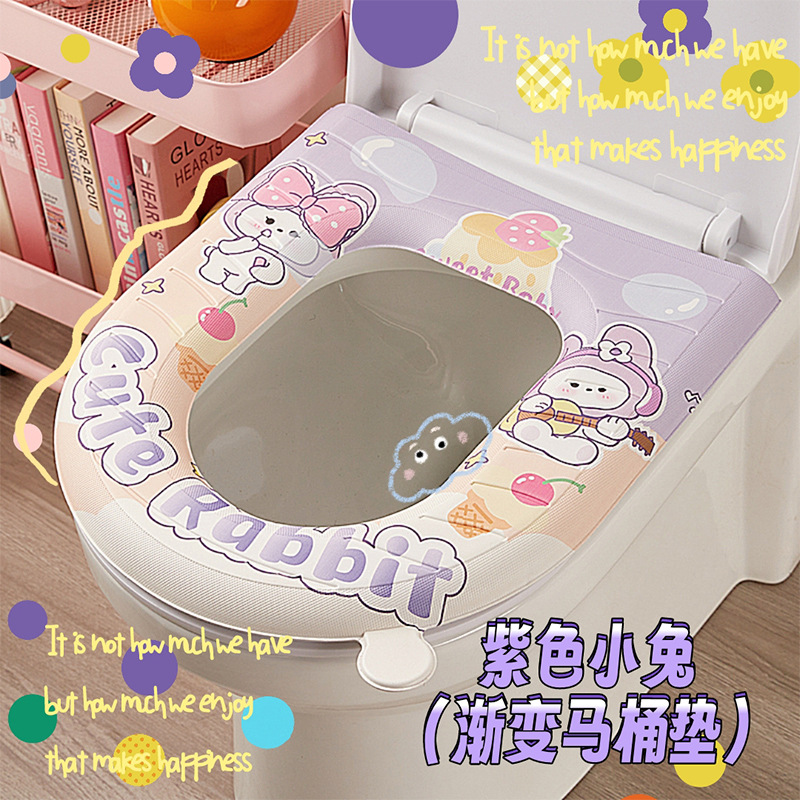 Gradiente cojín de inodoro de animales cojín de inodoro de lavado impermeable de verano cuatro estaciones de espuma universal cojín de inodoro grande para el hogar