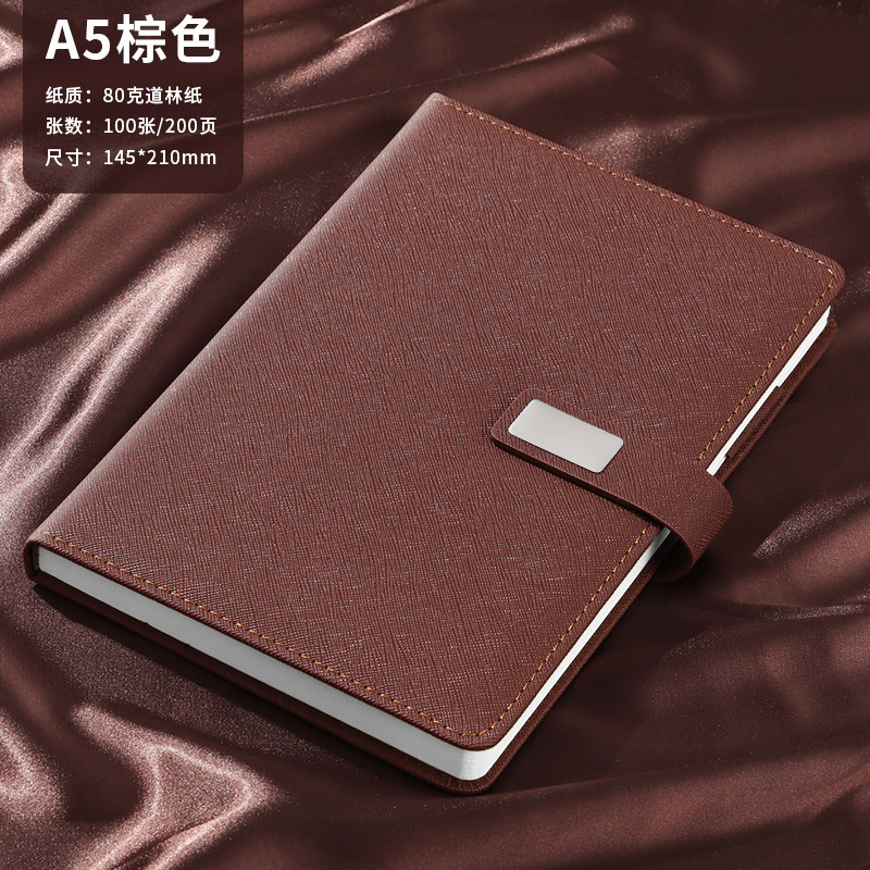 A5-brown-240페이지(광택 자석 버클 + 펜 삽입)