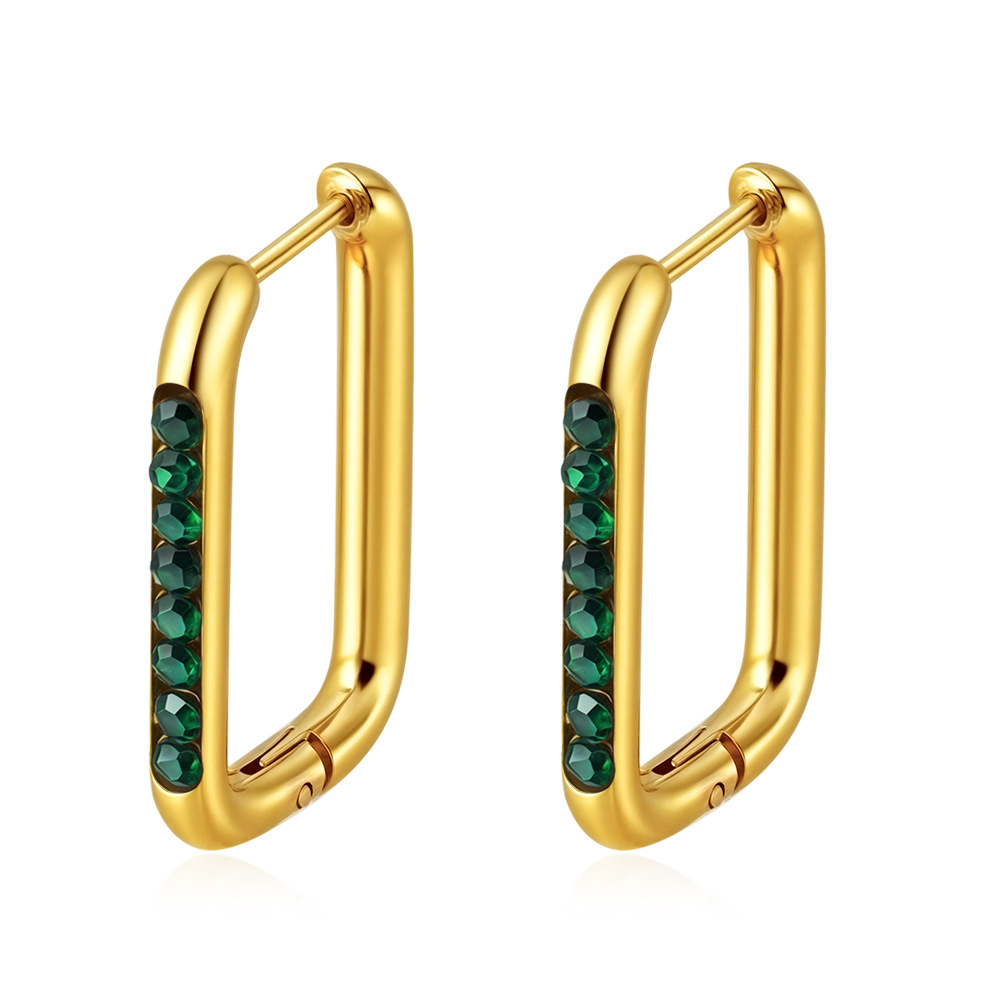 Diamante verde Ear Buckle