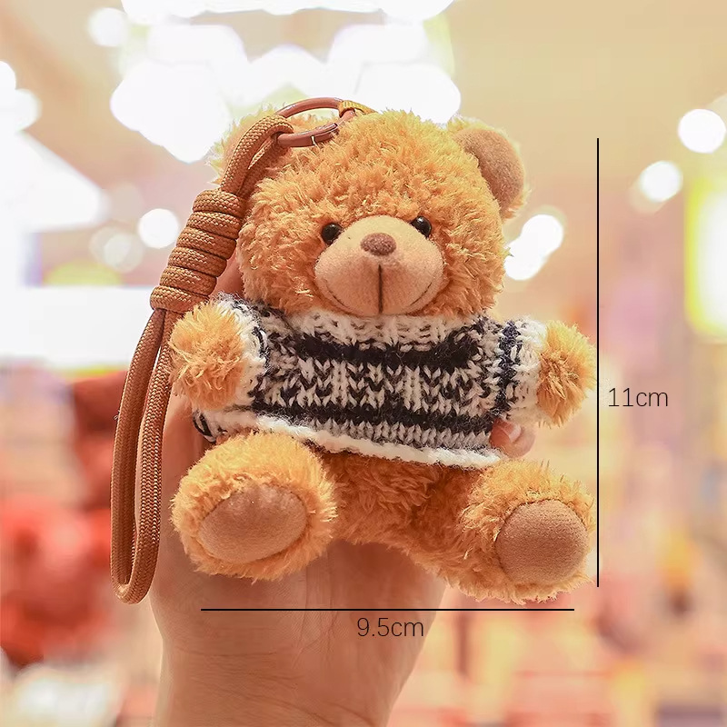 Juguetes de peluche trajes suéter osos colgante llavero adorable Teddy Bear bolso colgante pequeño regalo