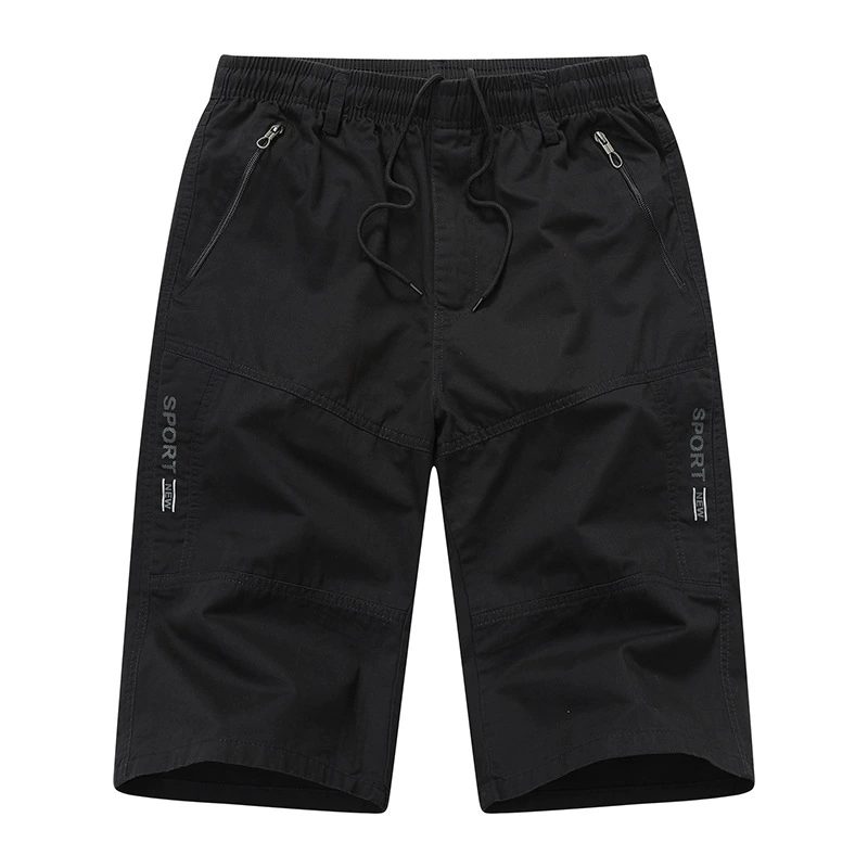 2025 весна лето новые повседневные шорты стирка хлопчатобумажные сплошные хлопчатобумажные принты на молнии карманы
