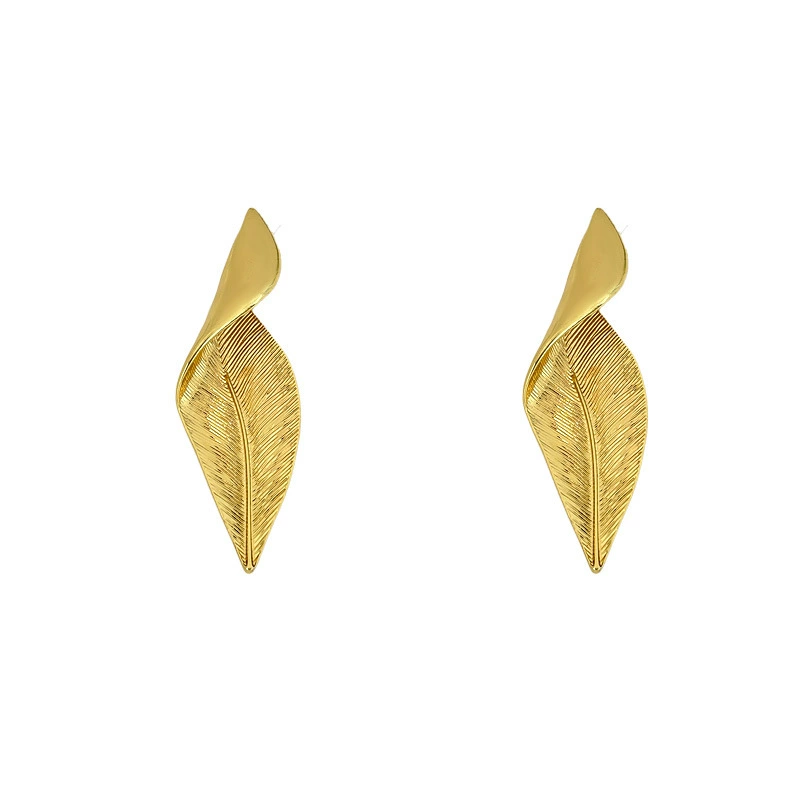 Новые геометрические нерегулярные twisted лист серьги из никельного сплава для женщин