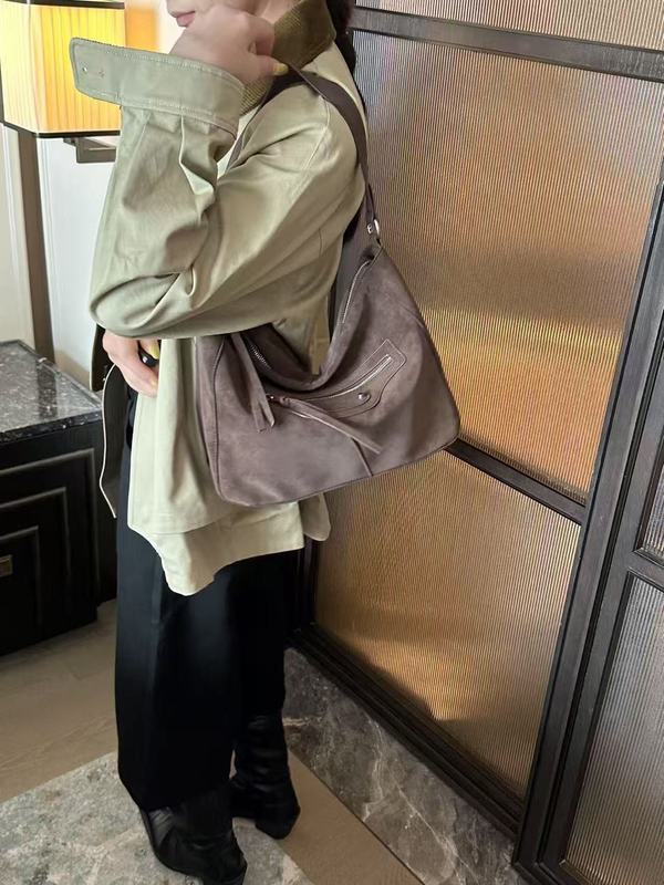 复古磨砂机车包高级感大容量时尚托特包休闲百搭水桶包单肩斜挎包|undefined
