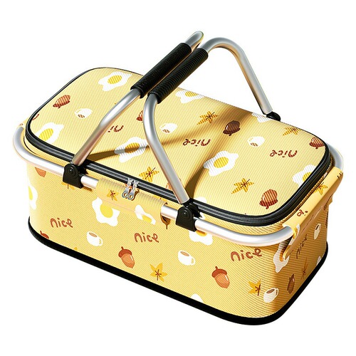 Picnic Basket Warm and Cold Insulated Storage Box, Foldable and Stackable, Thick Portable Convenient Outdoor Camping Storage Gadget