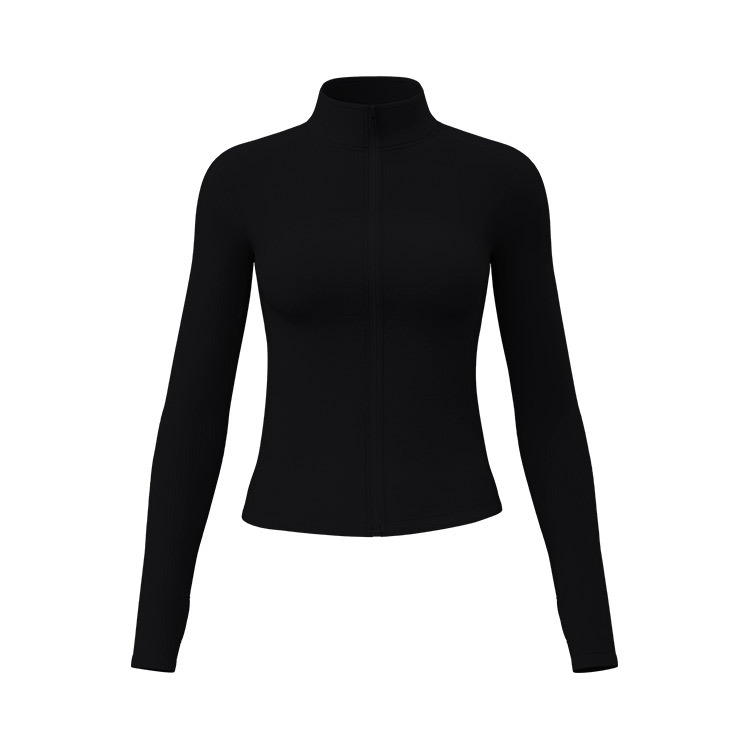 Lulu chaqueta deportiva de primavera de cuello de cremallera delgada ropa de yoga de manga larga entrenamiento de entrenamiento de ejercicio chaqueta