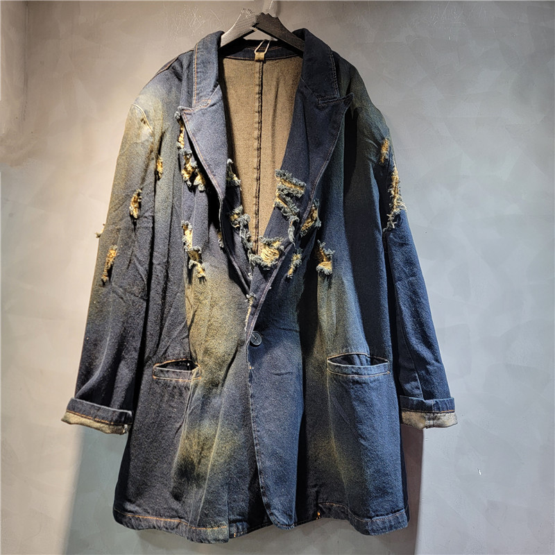 Chaqueta Vaquera Desgastada con Rotos Denim