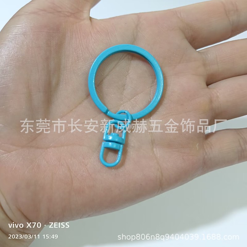 30mm鉄製カラー塗装キーホルダーリング掛け8字回転合金ボタンクリエイティブdiyアクセサリースポット|undefined