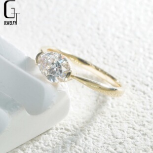 K Gold Ladies Inlaid Cvd Round 1.14 Carat Cultured Diamond Classy Diamond Ring for Marriage Proposal, Anniversary Gift