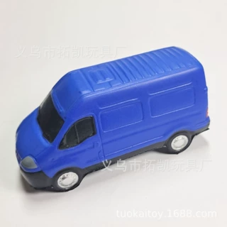 10cmPU发泡面包车造型压力球，货车减压玩具，可印logo