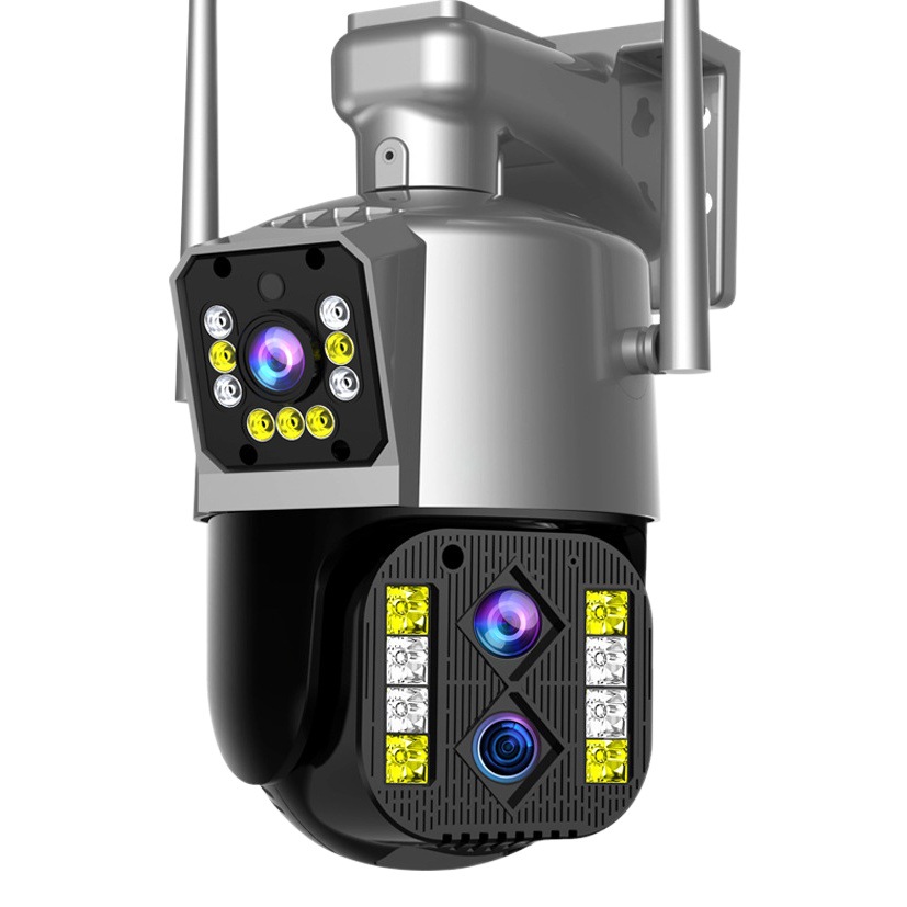 Cámara de vigilancia de alta definición IPC360, popular en el extranjero, para uso doméstico, cámara domo panorámica para exteriores con doble pantalla y visión nocturna